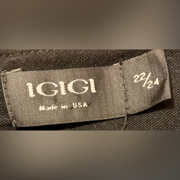 Igigi 2 Pc Look Ruched Pinstripe Dress, Plus Size 22/24 Black & Gray 3/4 Sleeves - Picture 2 of 15